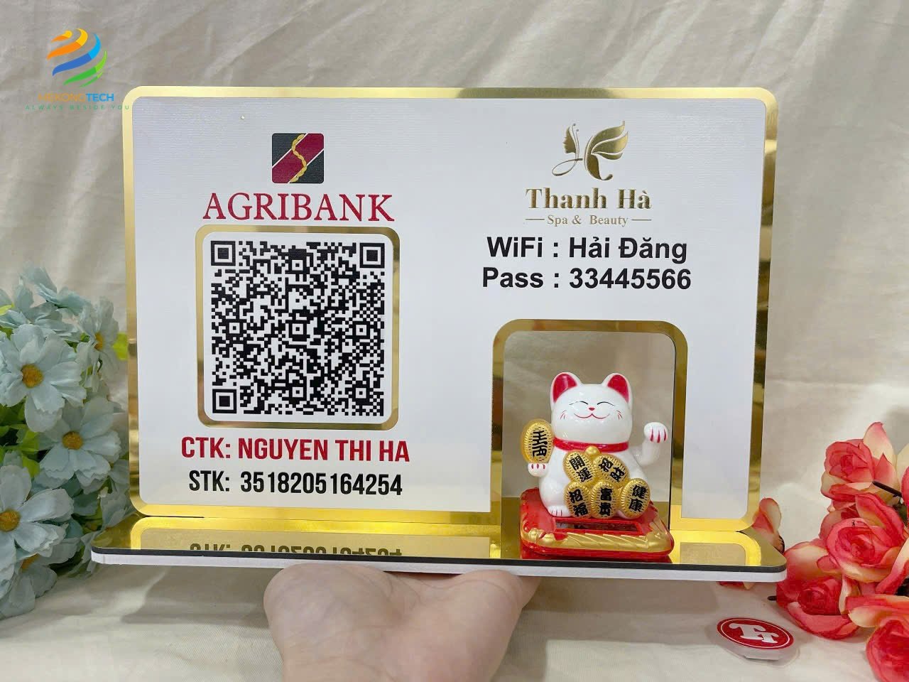 Bảng mã QR thanh toán giúp khách hàng thanh toán tiện lợi, không phải dùng tiền mặt, tiền vô thẳng tk chủ cửa hàng, không sợ mất mát, hau hụt